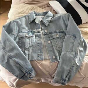 ZARA Light Blue Denim Jacket with Interior Label